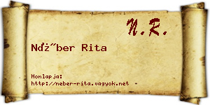 Néber Rita névjegykártya